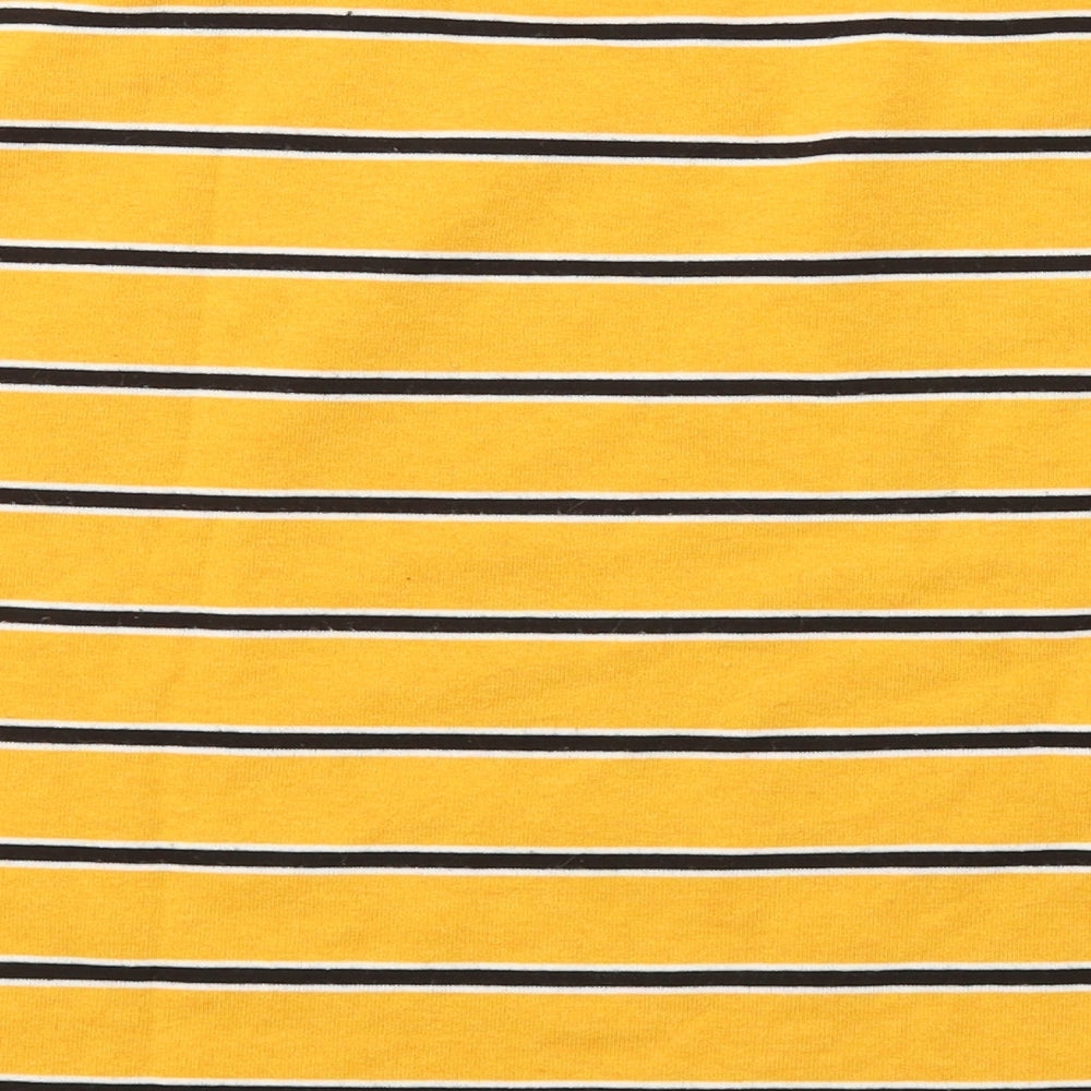 Primark Womens Yellow Striped Polyester Pullover Sweatshirt Size XS Pullover