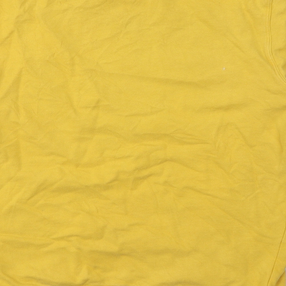 H&M Mens Yellow Cotton Pullover Sweatshirt Size S