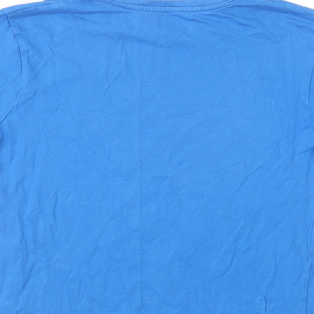 Dunnes Stores Boys Blue Cotton Pullover T-Shirt Size 7 Years Crew Neck Pullover - Speed