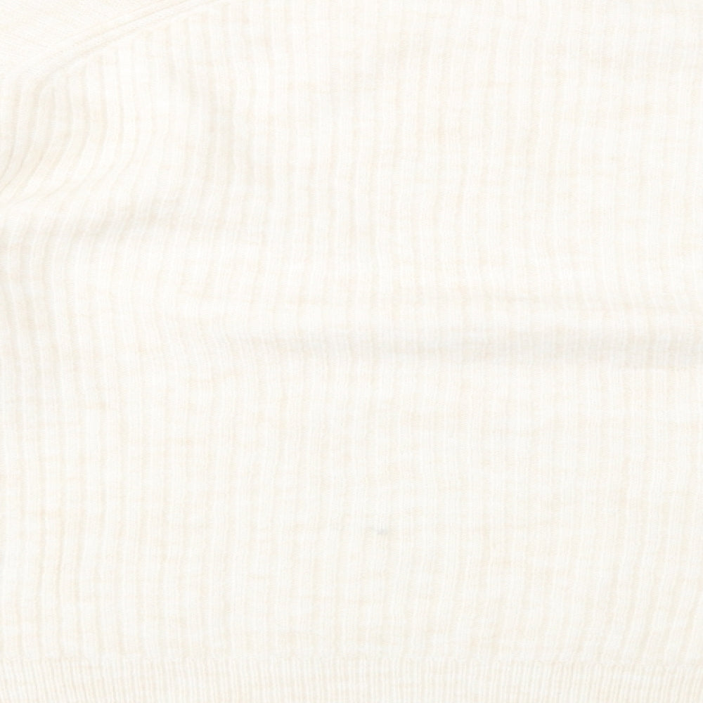 H&M Womens Beige Crew Neck Polyester Pullover Jumper Size M