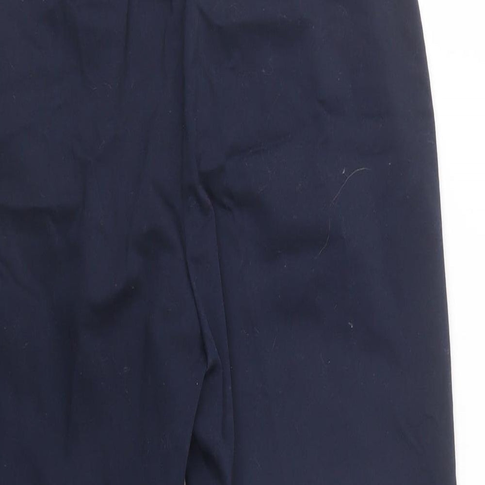 Marks Womens Blue Cotton Dress Pants Trousers Size 8 L24 in Regular Button