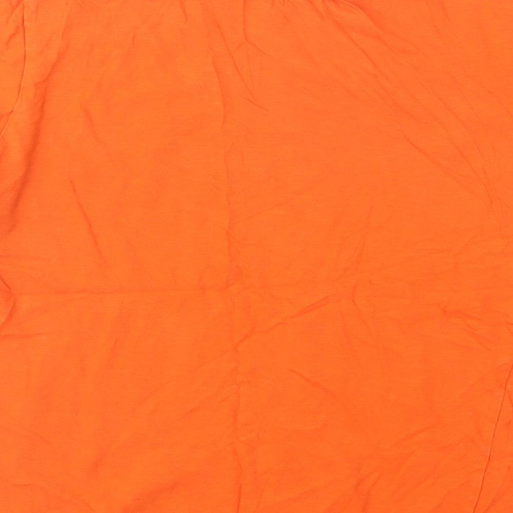 Dunnes Stores Boys Orange Cotton Ringer T-Shirt Size 12-13 Years Crew Neck Pullover - No Limits
