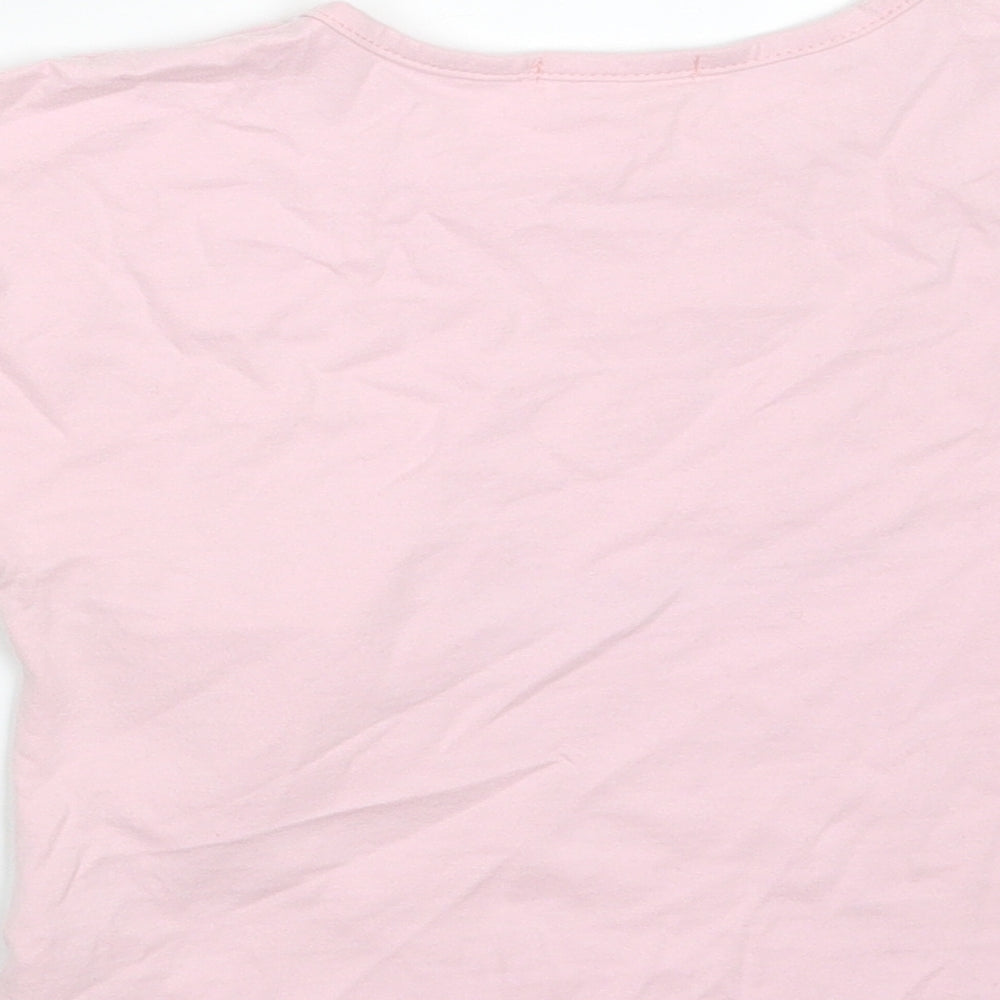 NNJXD Girls Pink 100% Cotton Basic T-Shirt Size 10-11 Years Round Neck - Unicorn