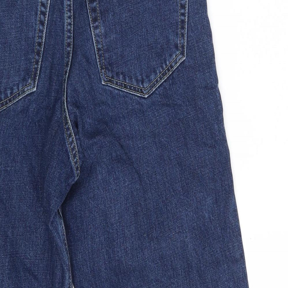 Topshop Womens Blue Cotton Cropped Jeans Size 24 in L22 in Regular Zip
