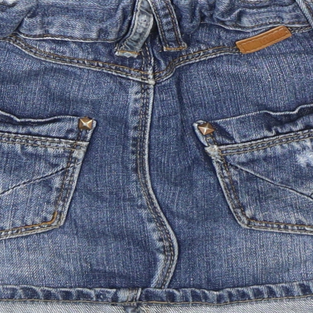 Name It Girls Blue Cotton Mini Skirt Size 3-4 Years Regular