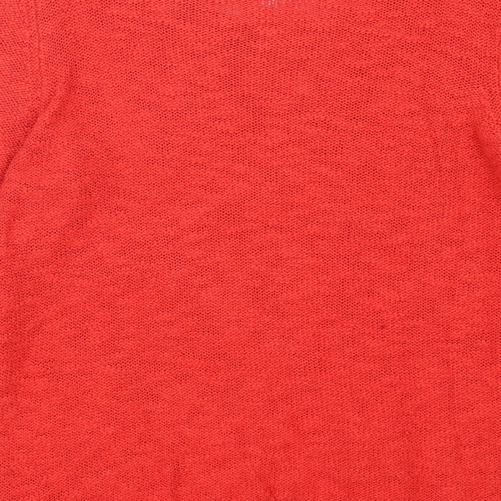 Per Una Womens Red Round Neck Cotton Pullover Jumper Size 12