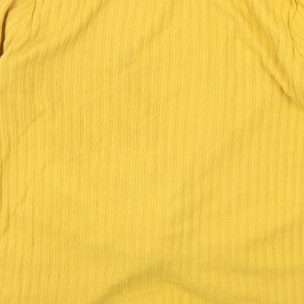 New Look Womens Yellow Round Neck Viscose Pullover Jumper Size 8