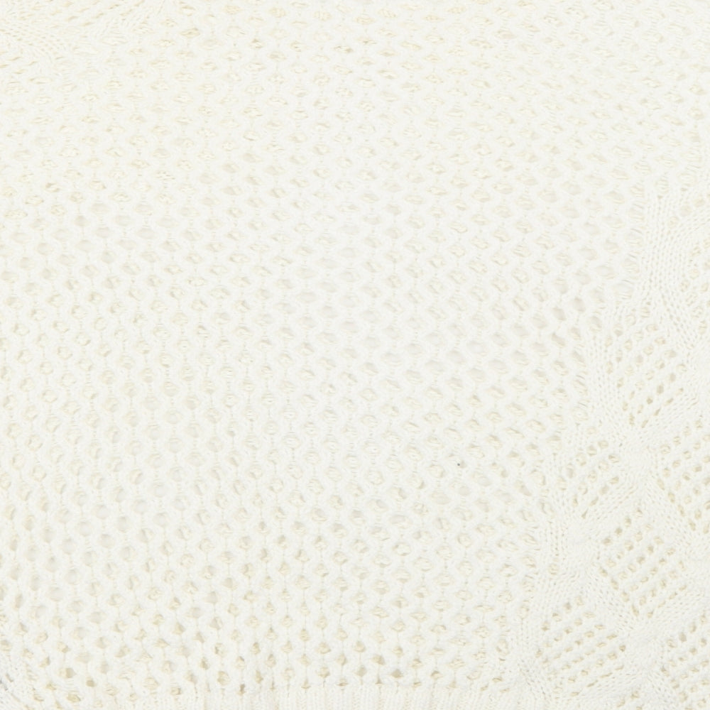 George Womens Ivory Scoop Neck Acrylic Pullover Jumper Size 14