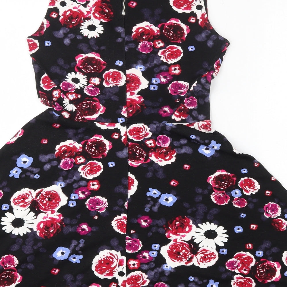 Divided Womens Multicoloured Floral Viscose Bodycon Size XS Round Neck