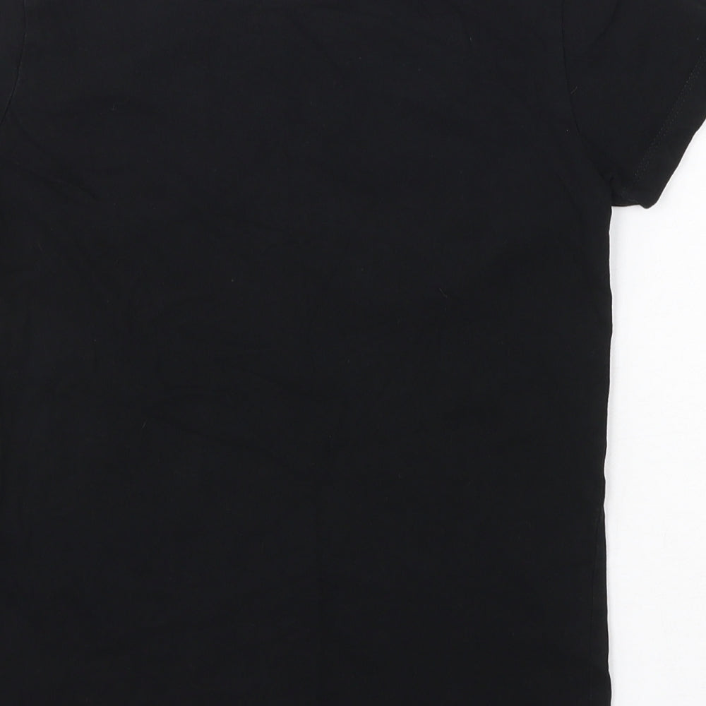 URBN DEPT Boys Black 100% Cotton Basic T-Shirt Size 8 Years Round Neck