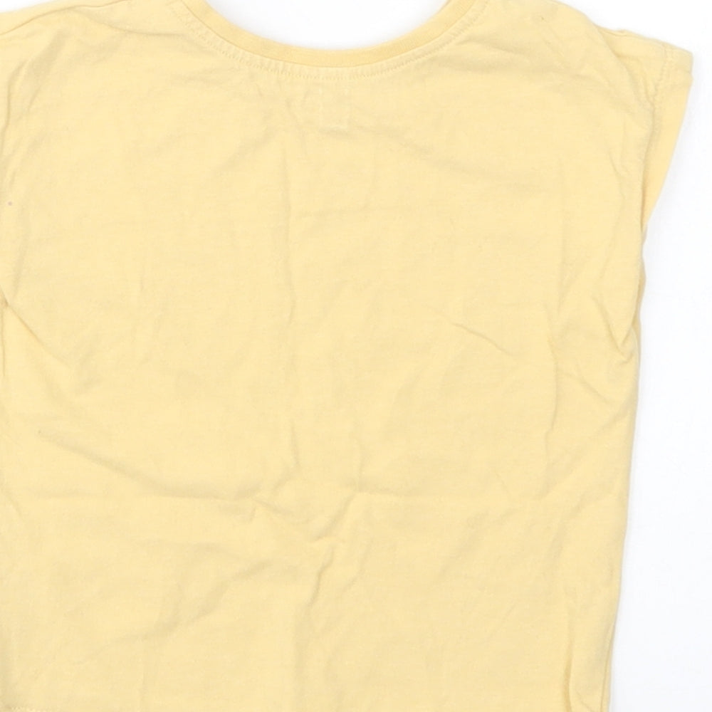 George Baby Yellow Cotton Basic T-Shirt Size 9-12 Months Crew Neck Pullover - Rainbows And |Smiles