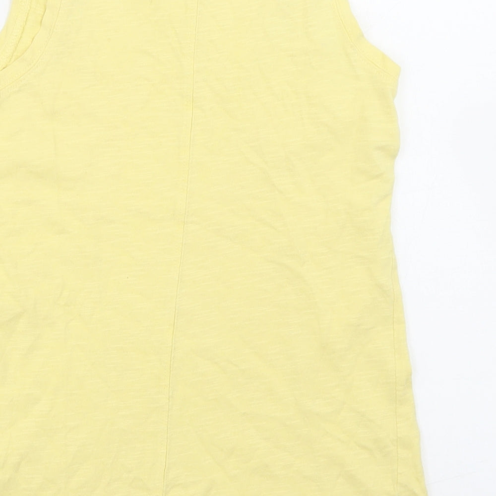 Dunnes Stores Girls Yellow Cotton Basic Tank Size 9 Years Round Neck