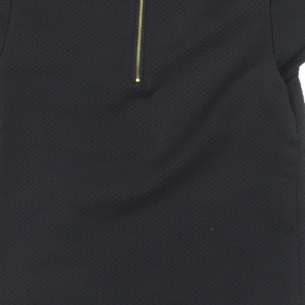 Mohito Womens Black Polyester Basic Blouse Size 6 Round Neck