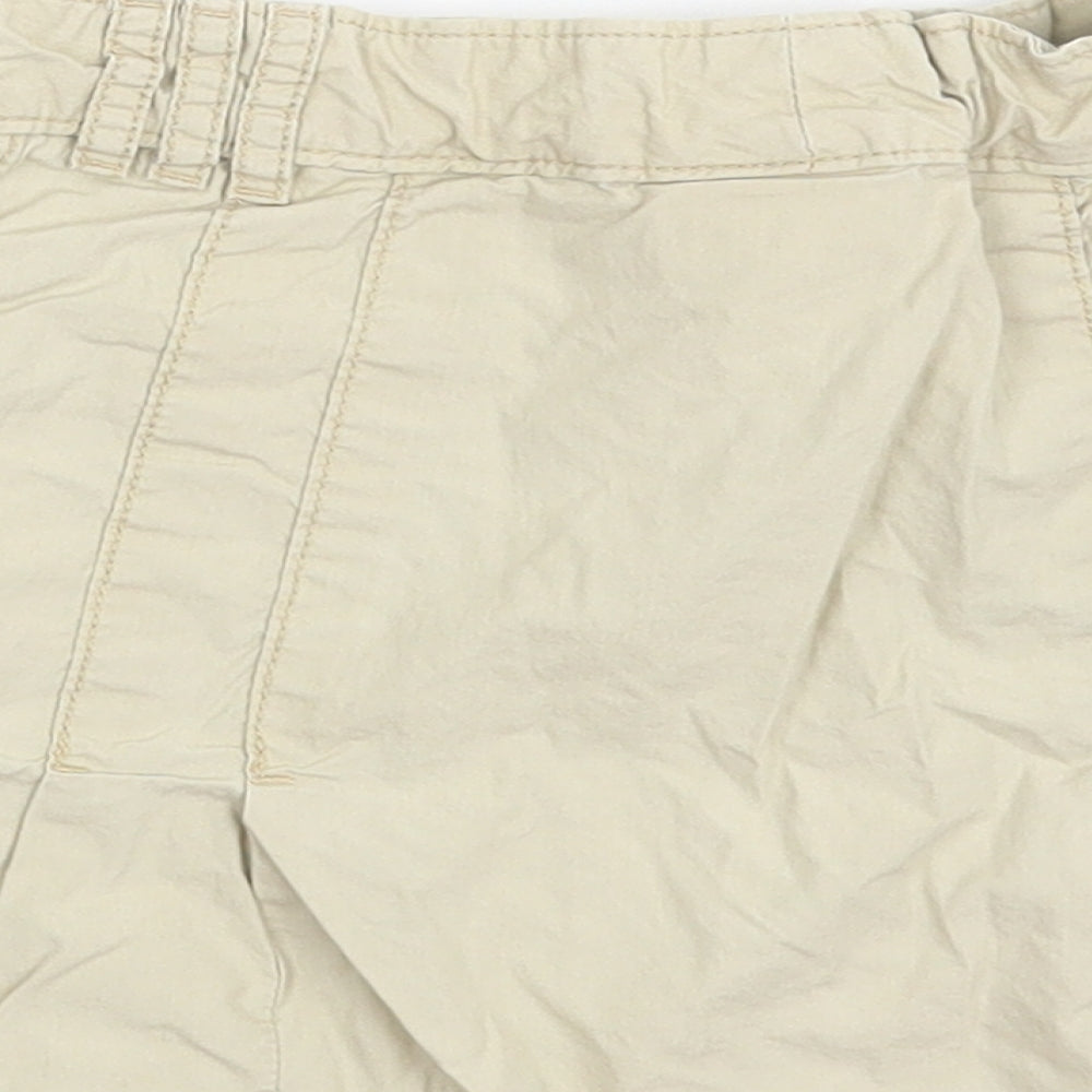 NEXT Girls Beige 100% Cotton Mini Skirt Size 5 Years Regular Zip