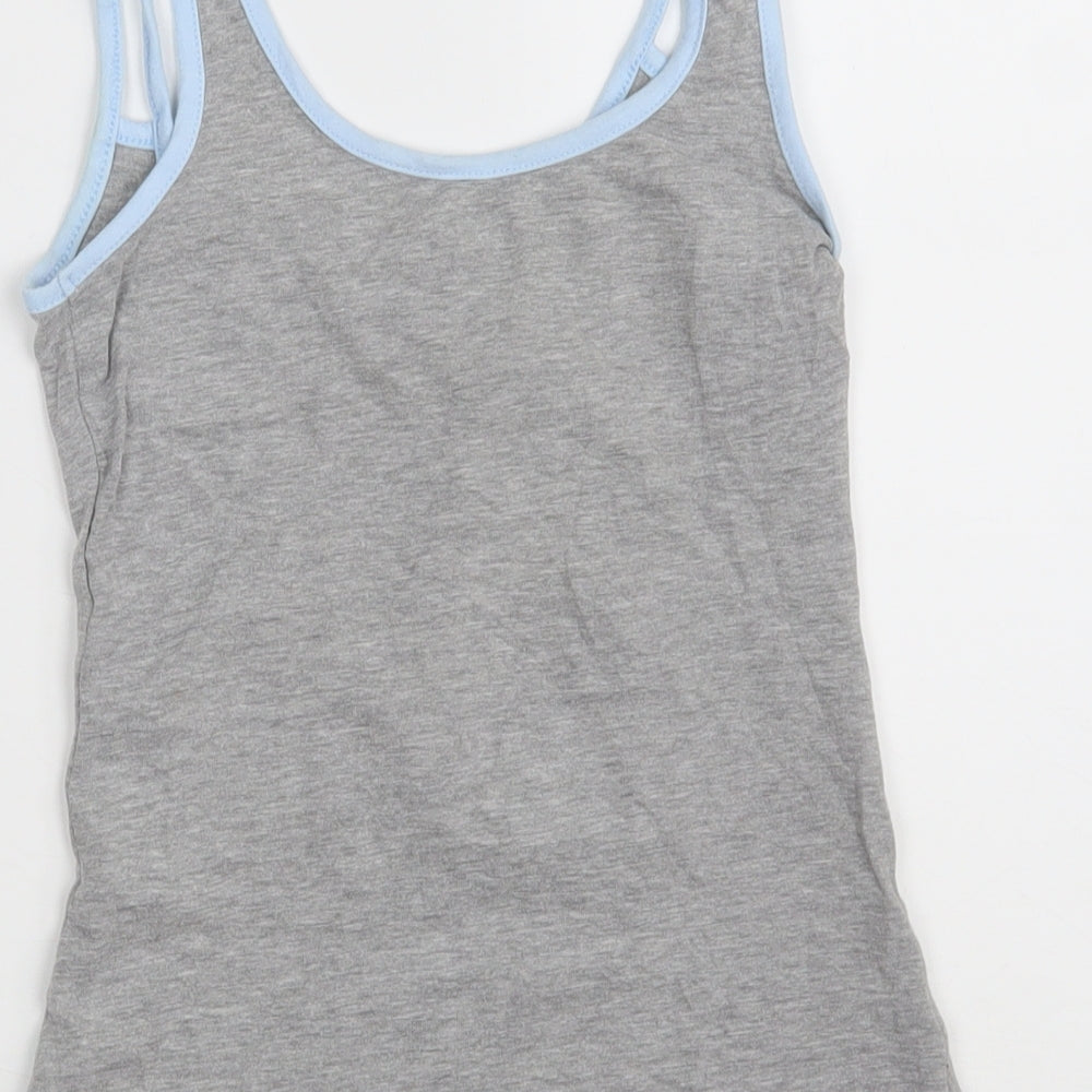 Primark Womens Grey Cotton Camisole Tank Size 6 Round Neck - Loungewear - CAT NAPS AND SNACKS