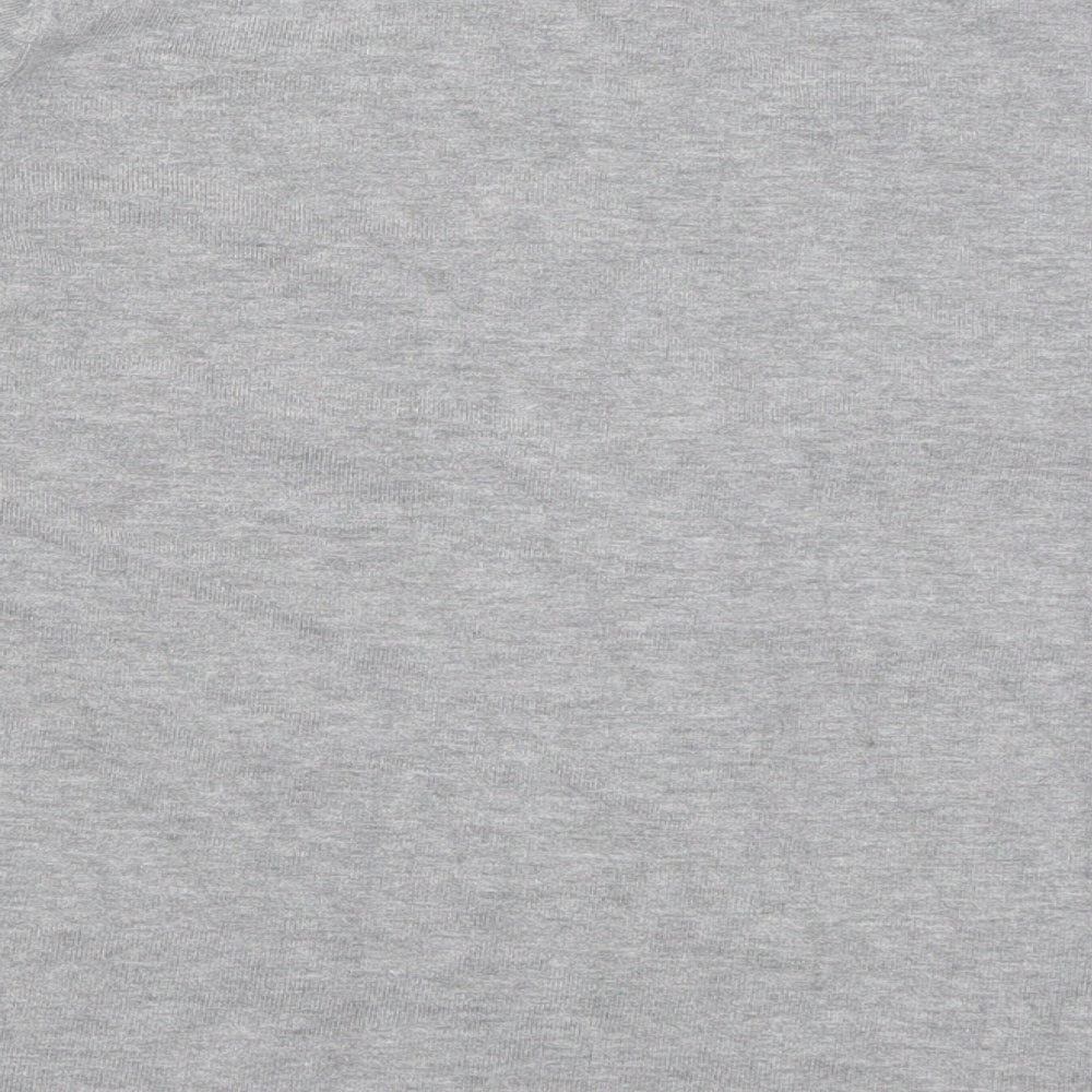 Preworn Womens Grey Crew Neck Striped Viscose Pullover Jumper Size L