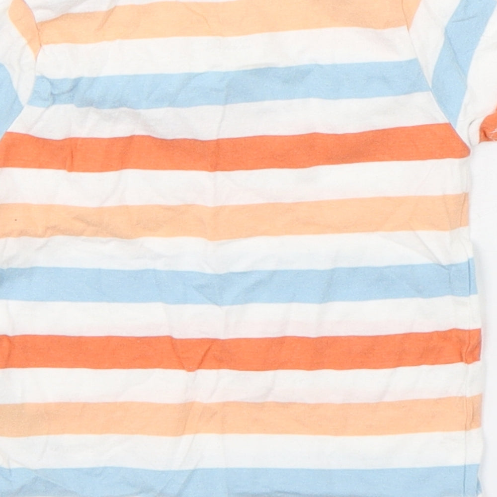 Primark Boys Multicoloured Striped Cotton Basic T-Shirt Size 6-9 Months Round Neck Pullover