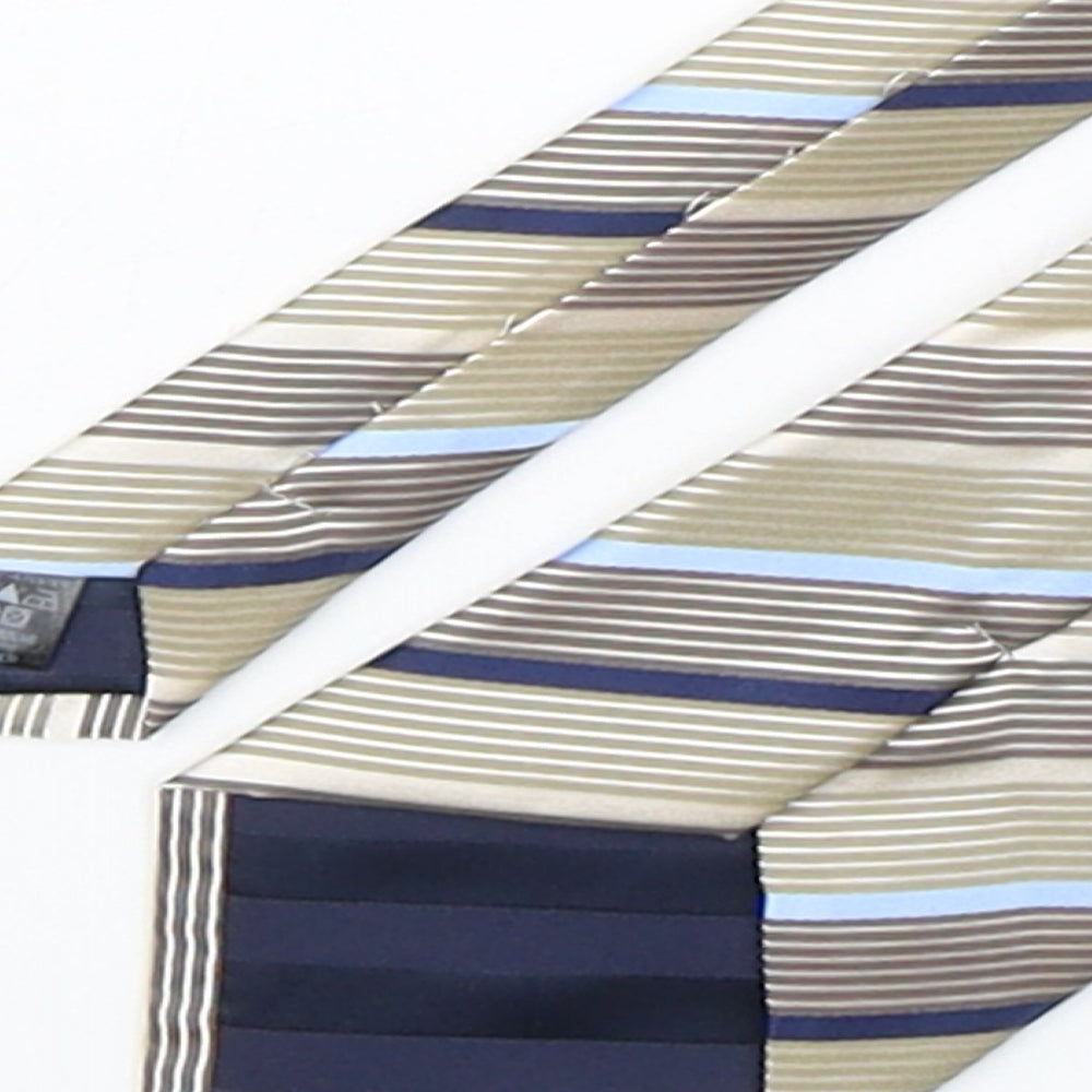 BHS Mens Multicoloured Striped Silk Pointed Tie One Size