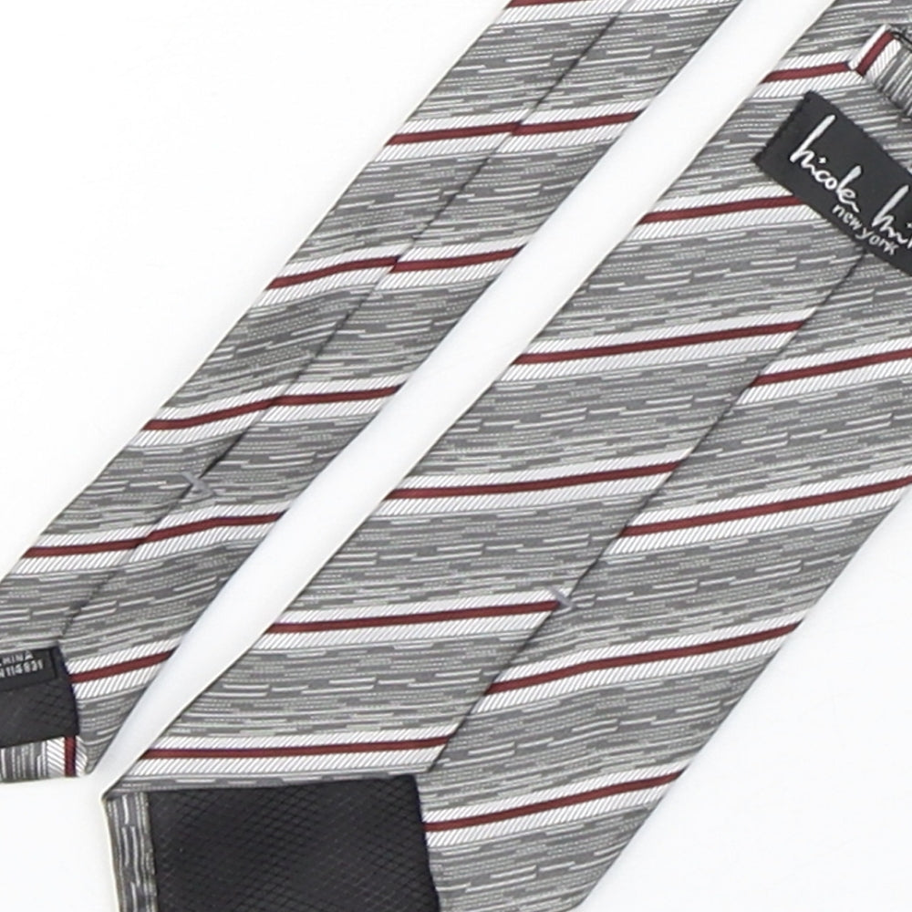 Nicole miller Mens Multicoloured Striped Polyester Pointed Tie One Size