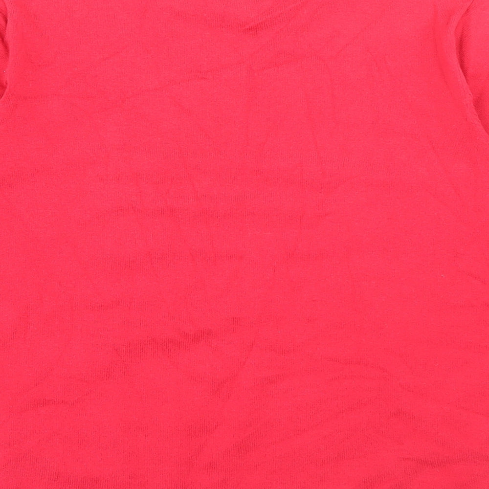 Linea Womens Red Crew Neck Cotton Pullover Jumper Size M