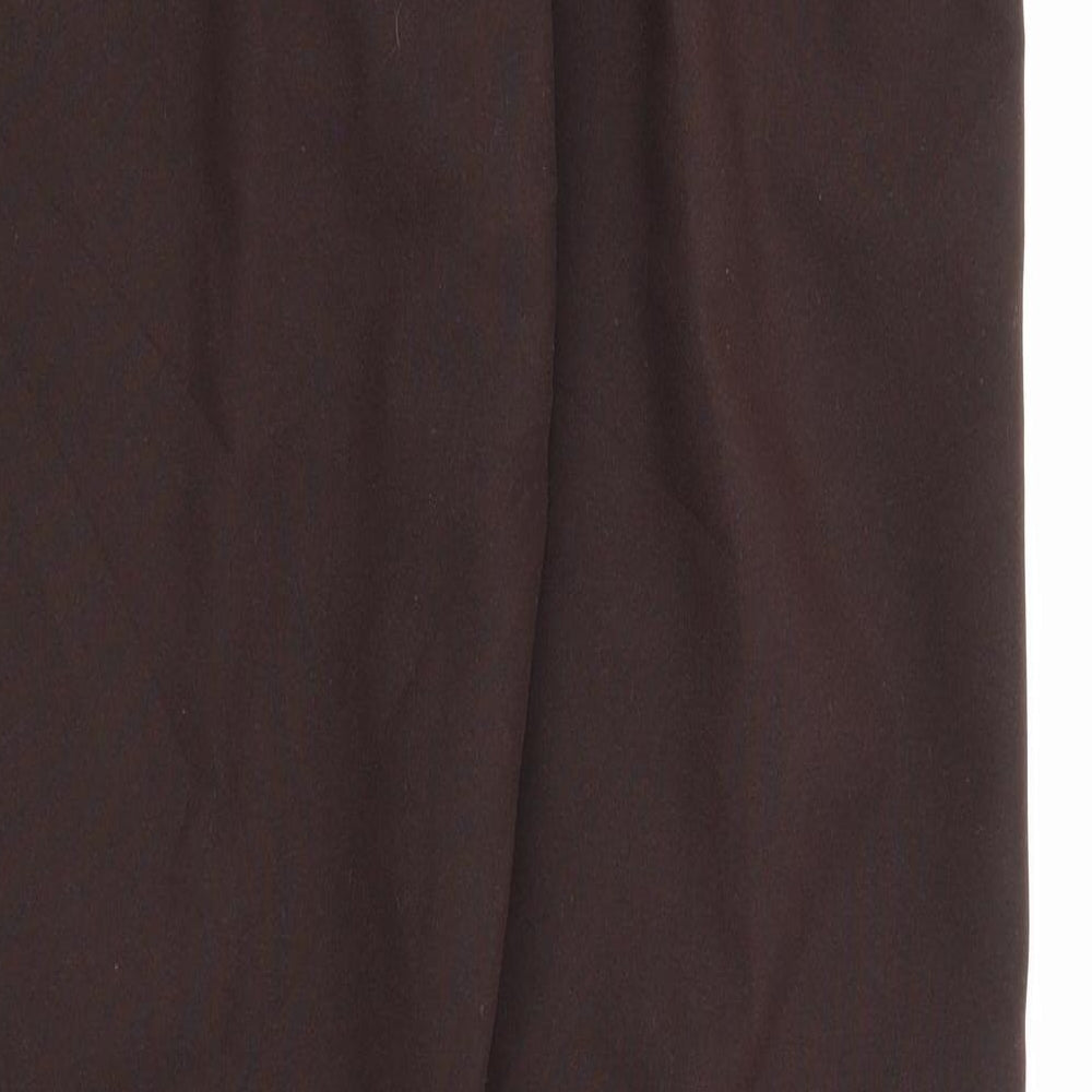 Preworn Womens Brown Polyester Carrot Trousers Size 10 L26 in Regular