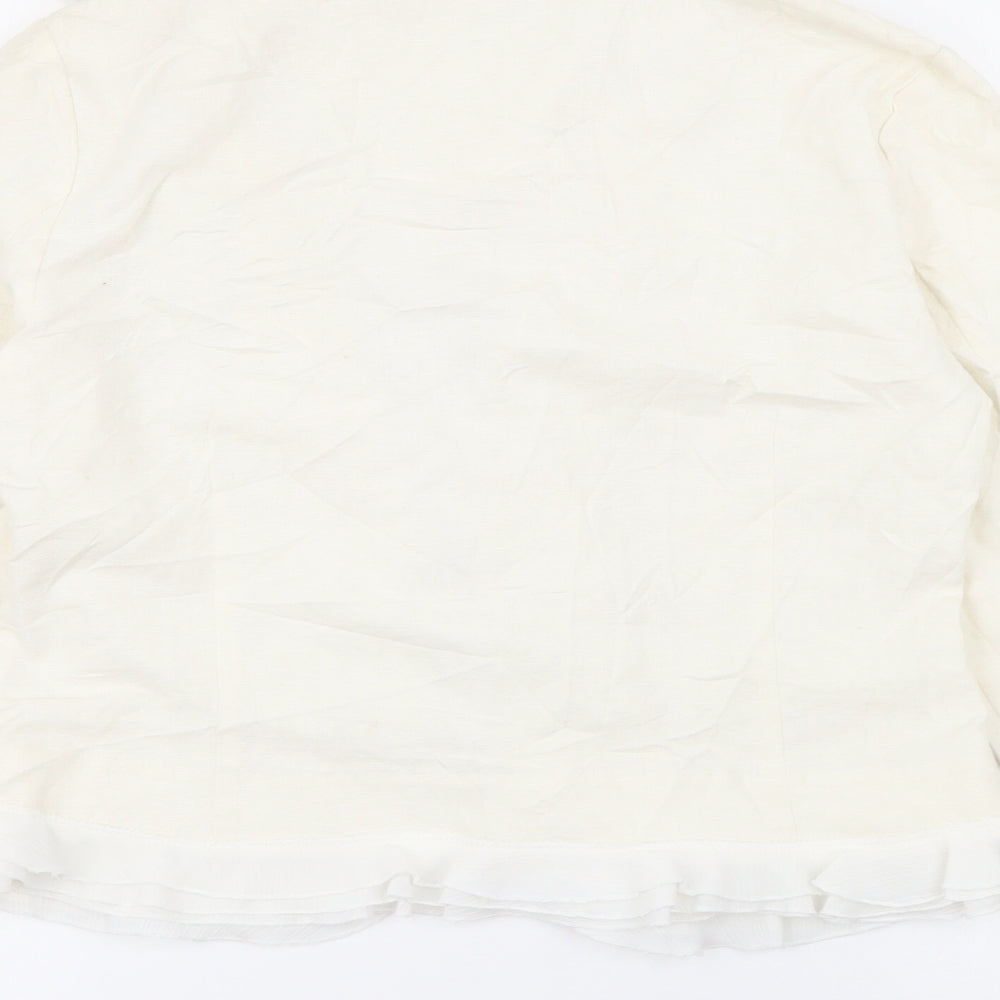 Silkland Womens Ivory Jacket Size 6 Hook & Eye