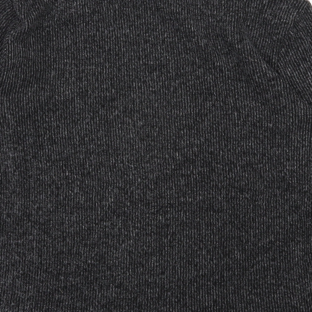 George Womens Grey V-Neck Polyester Pullover Jumper Size S