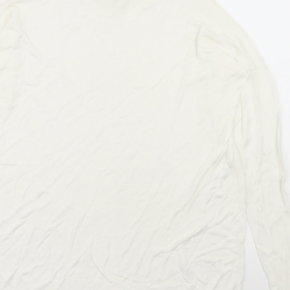 Bikbok Womens Ivory Round Neck Viscose Pullover Jumper Size XS