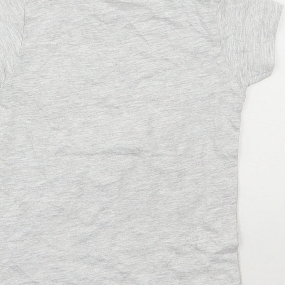 Primark Girls Grey Cotton Basic T-Shirt Size 12-18 Months Round Neck Pullover