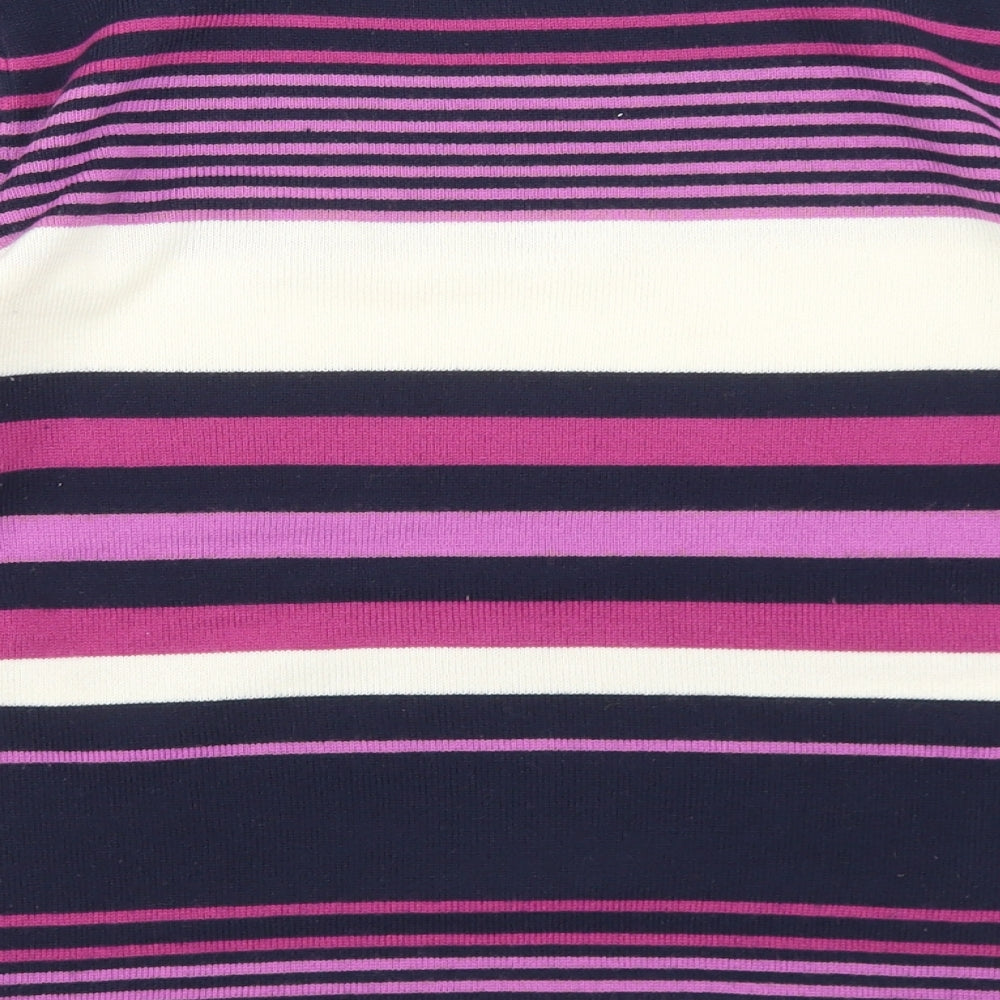 Papaya Womens Multicoloured Round Neck Striped Acrylic Pullover Jumper Size 14