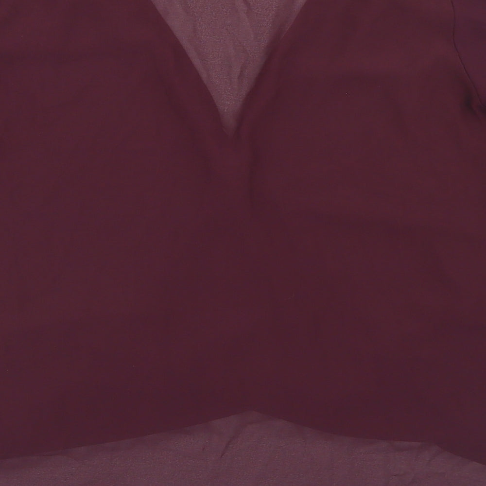 New Look Womens Purple Polyester Basic Blouse Size 8 V-Neck