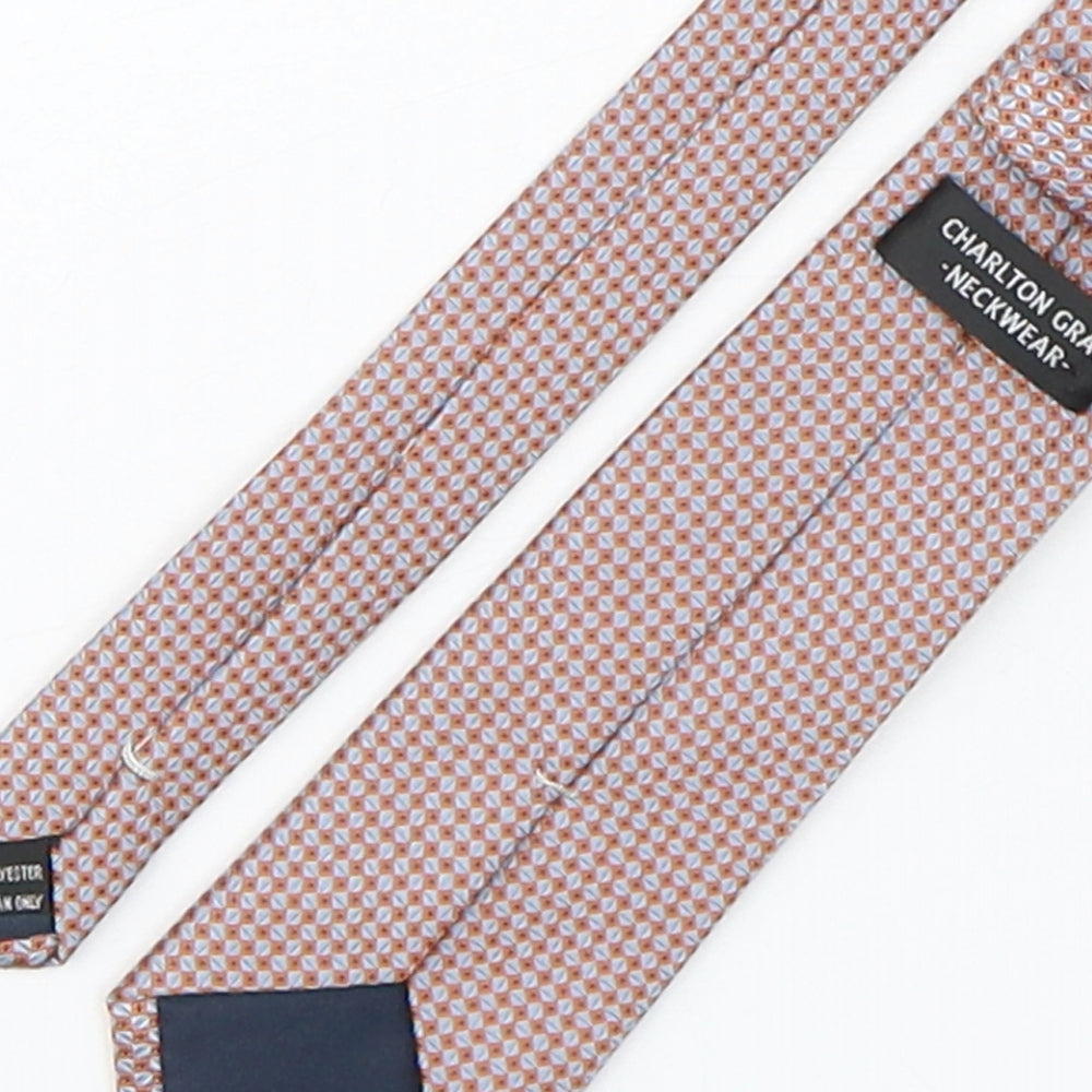 Charlton Gray Mens Multicoloured Geometric Polyester Pointed Tie One Size