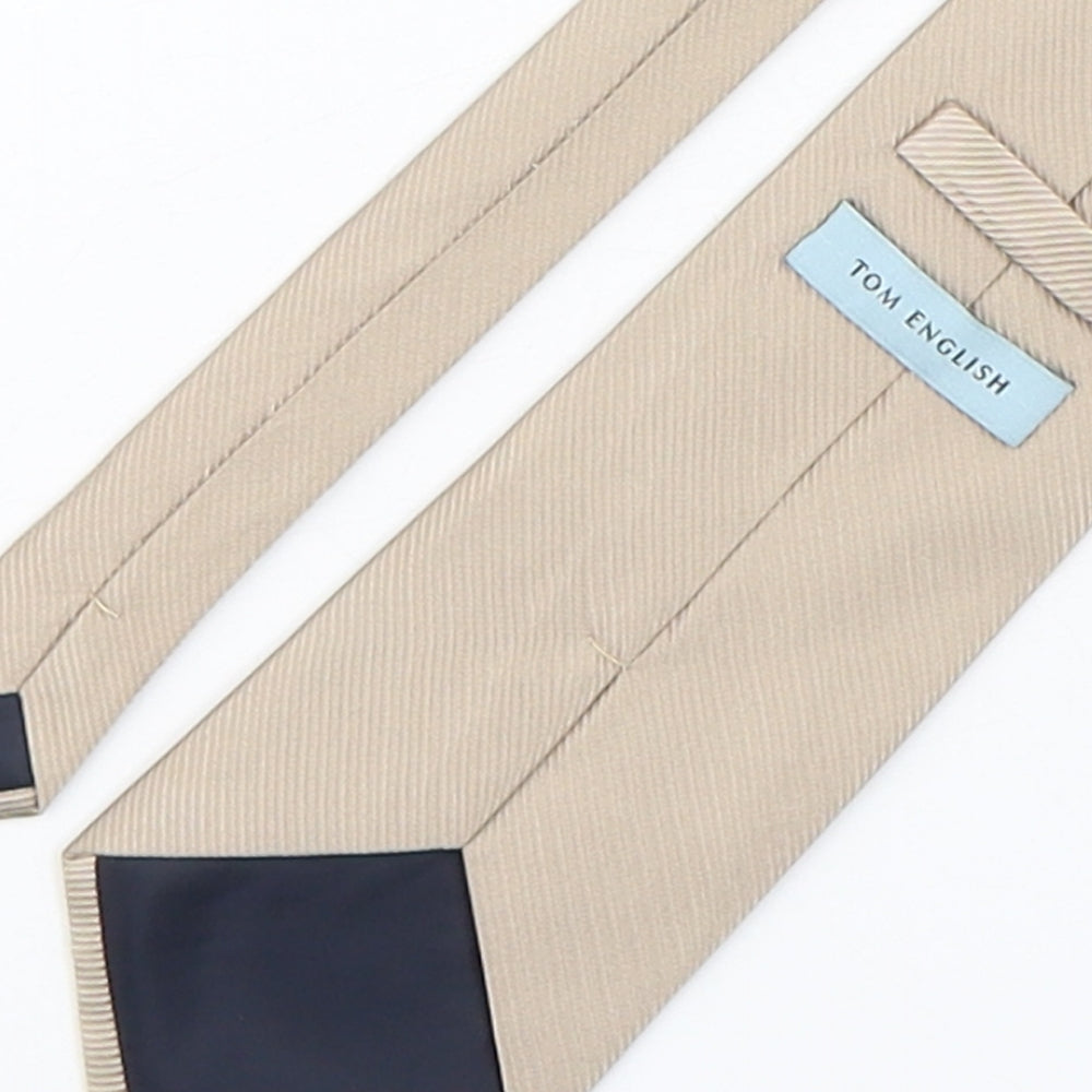 Tom English Mens Beige Silk Pointed Tie One Size