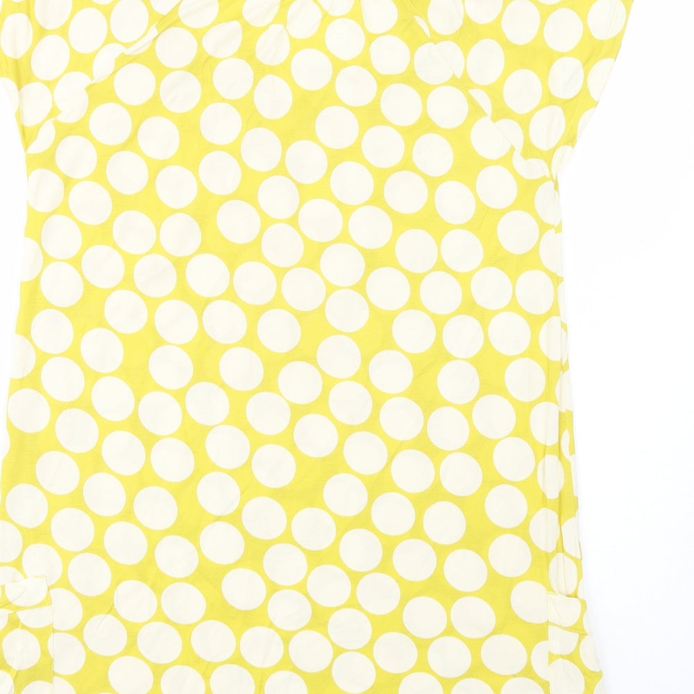 Next Womens Green Polka Dot Lyocell Tunic Blouse Size 14 Scoop Neck