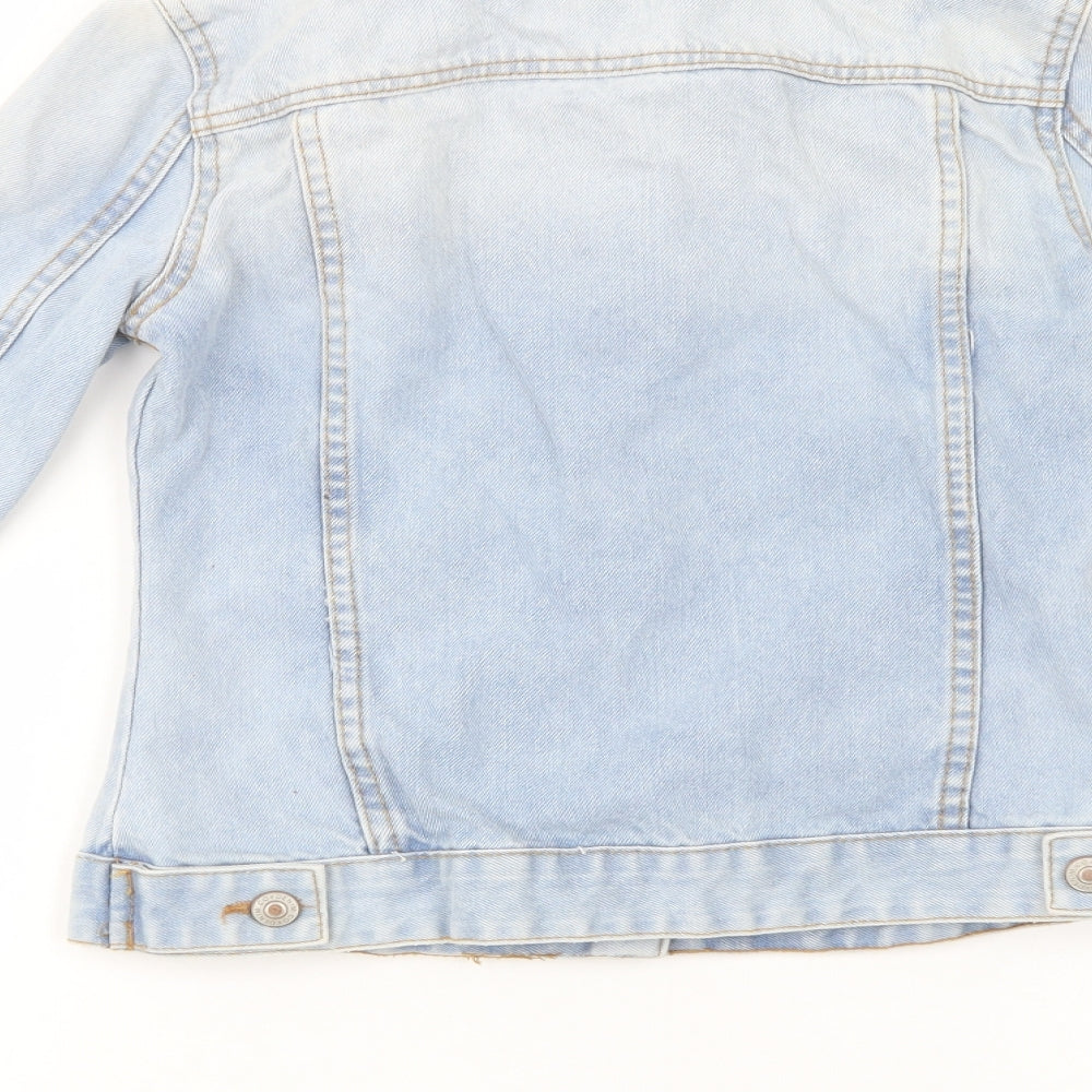 Denim Co. Womens Blue Jacket Size 4 Button