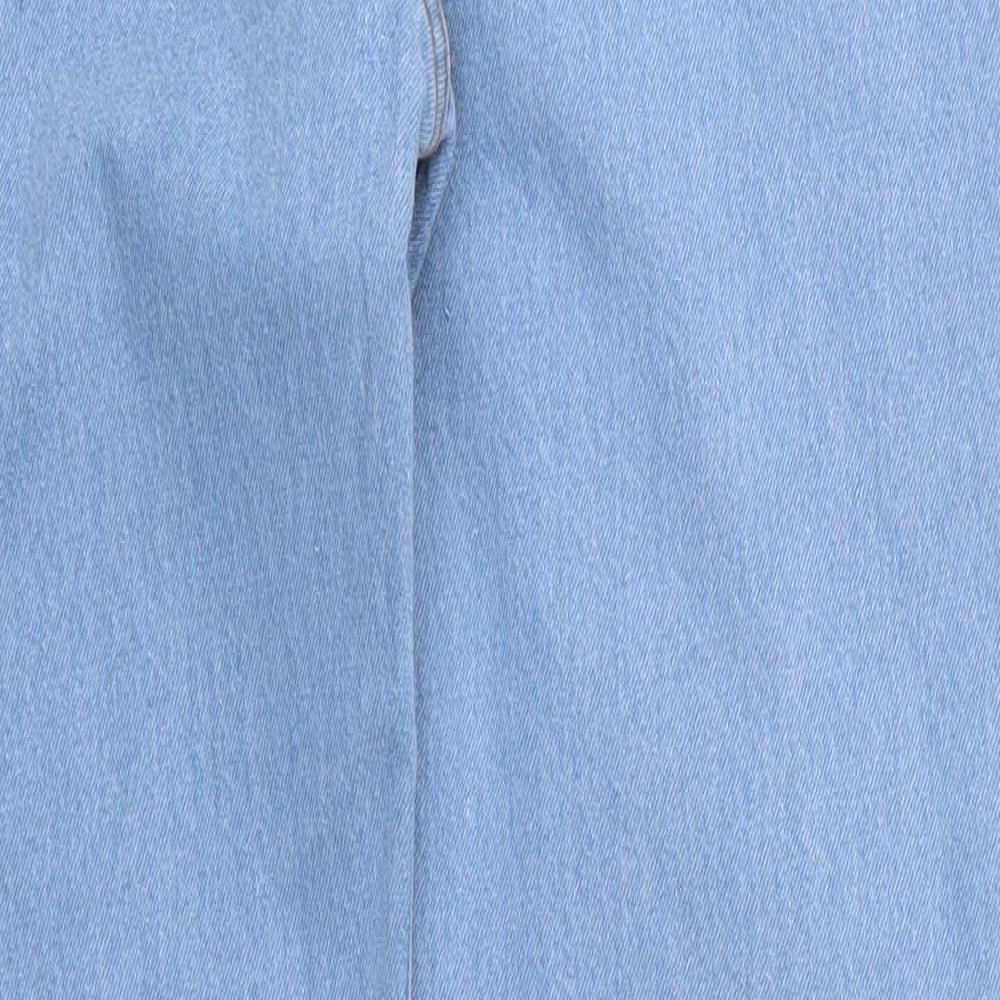 Preworn Womens Blue Cotton Straight Jeans Size 36 in L31 in Regular Button