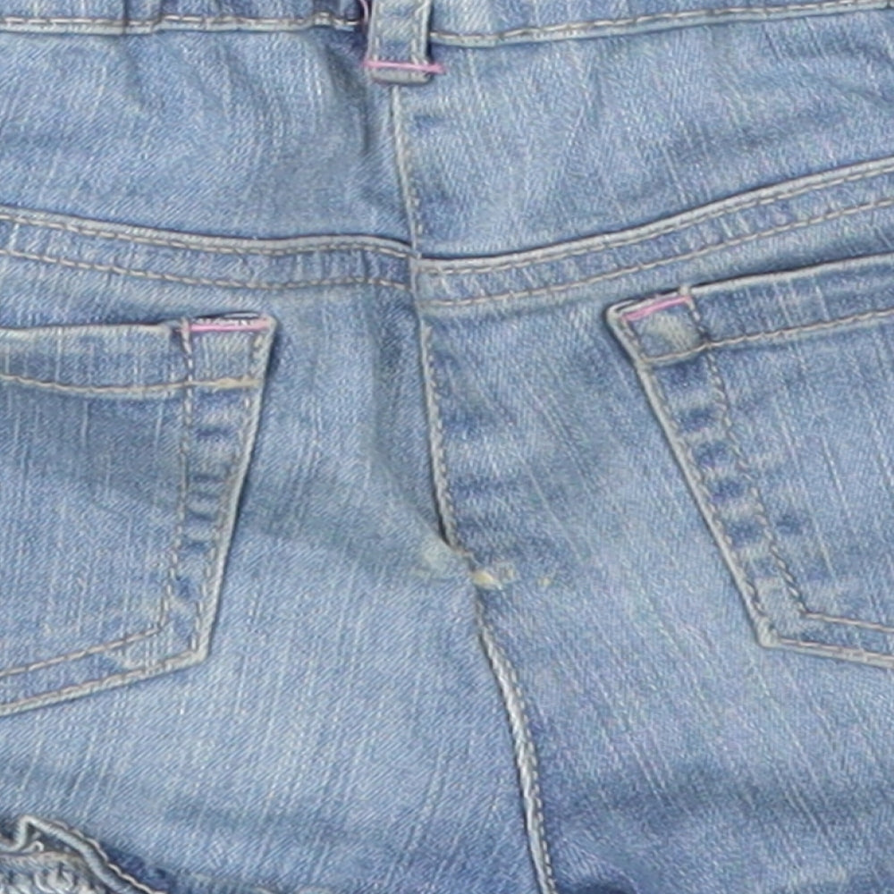 TU Girls Blue Cotton Rain Trousers Jeans Size 12-18 Months Button