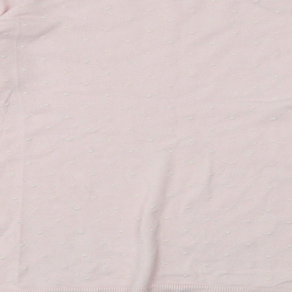Mango Womens Pink Round Neck Viscose Pullover Jumper Size S