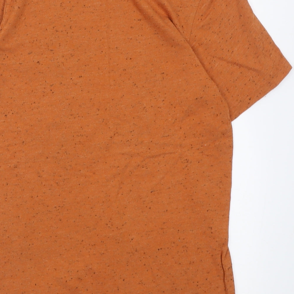 F&F Boys Orange Polyester Basic T-Shirt Size 11 Years Crew Neck Pullover - Flecked
