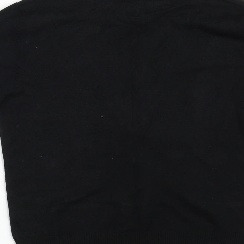 Preworn Womens Black Round Neck Viscose Cardigan Jumper Size 12