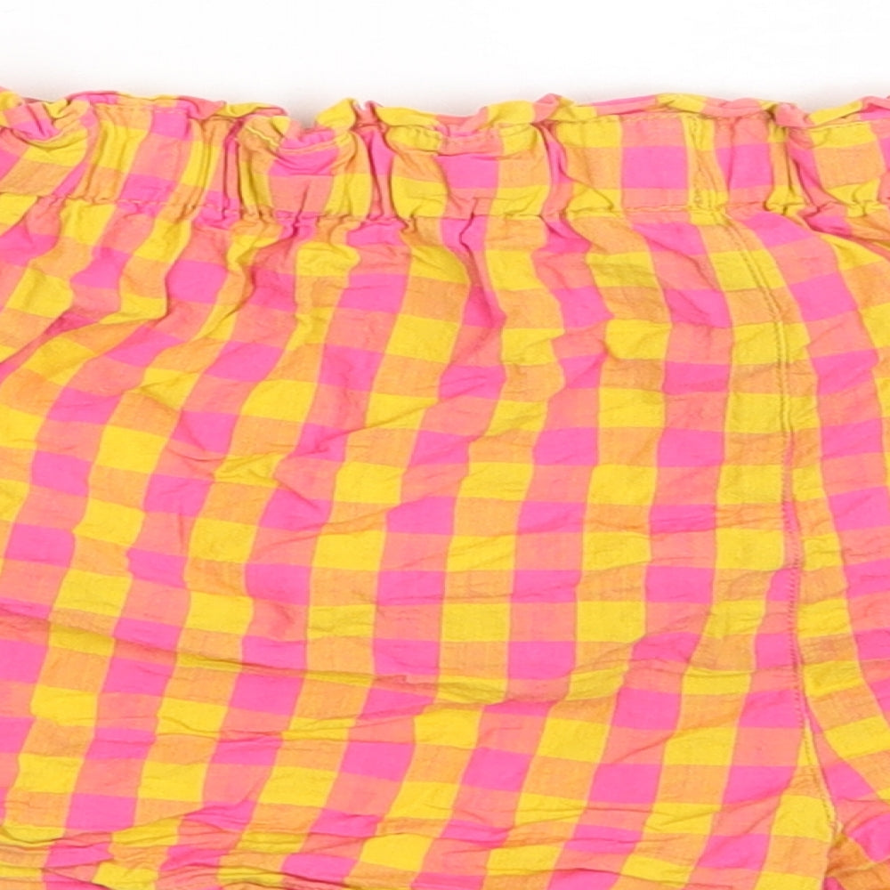 NEXT Girls Pink Check 100% Cotton Skimmer Shorts Size 11 Years Regular