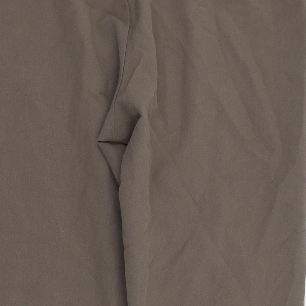 Bonmarché Womens Brown Polyester Cropped Trousers Size 12 L24 in Regular