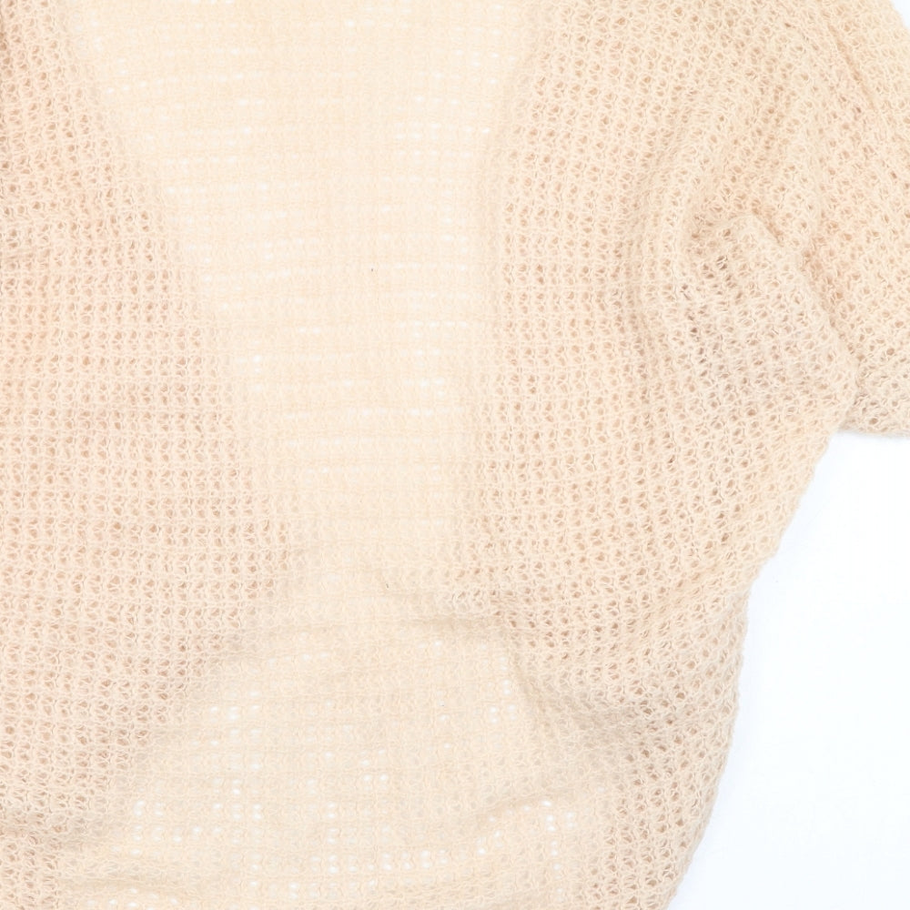 Warehouse Womens Pink Square Neck Acrylic Cardigan Jumper Size 6