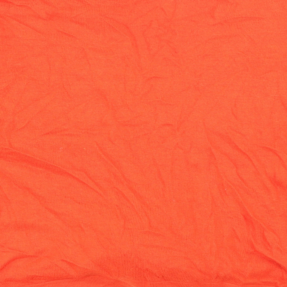 Marks & Spencer Womens Orange V-Neck Viscose Pullover Jumper Size 10