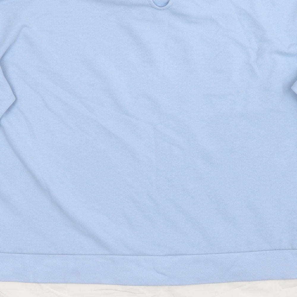 F&F Womens Blue Cotton Pullover Sweatshirt Size 12 Button - Chicago