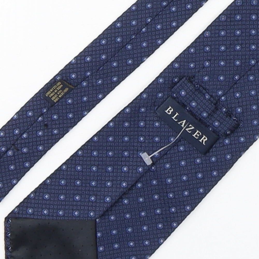 Blazer Mens Blue Geometric Silk Pointed Tie One Size