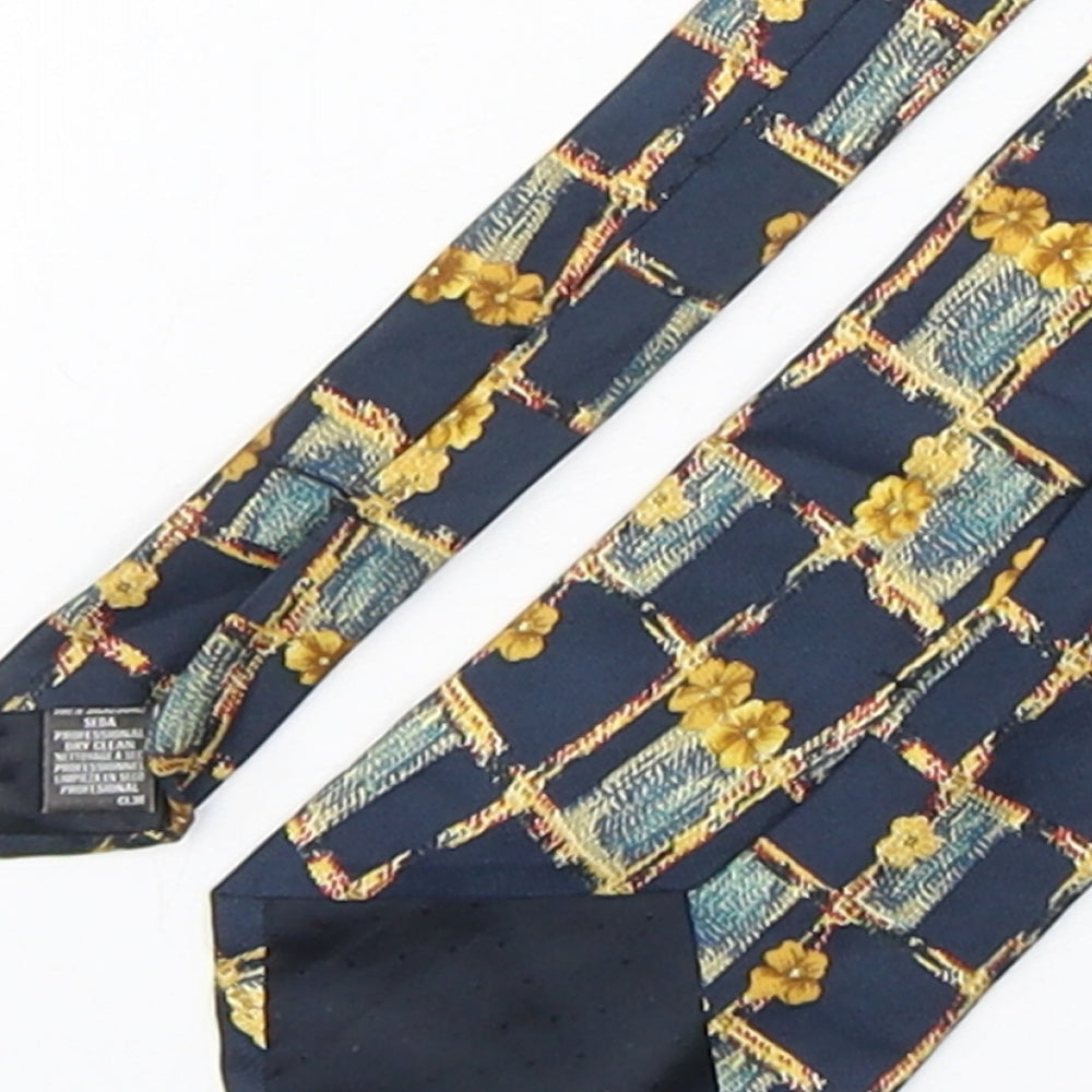 Marks & Spencer Mens Multicoloured Plaids & Checks Silk Pointed Tie One Size