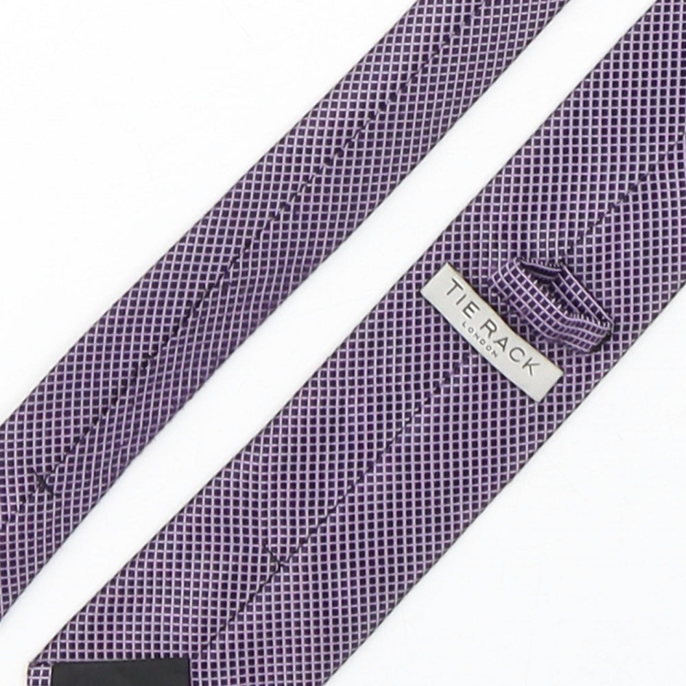 Tie Rack Mens Purple Plaids & Checks Polyester Pointed Tie One Size