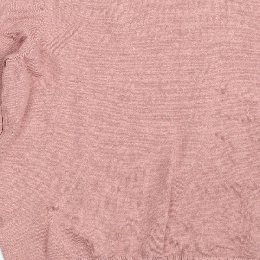H&M Womens Pink Crew Neck Viscose Pullover Jumper Size L