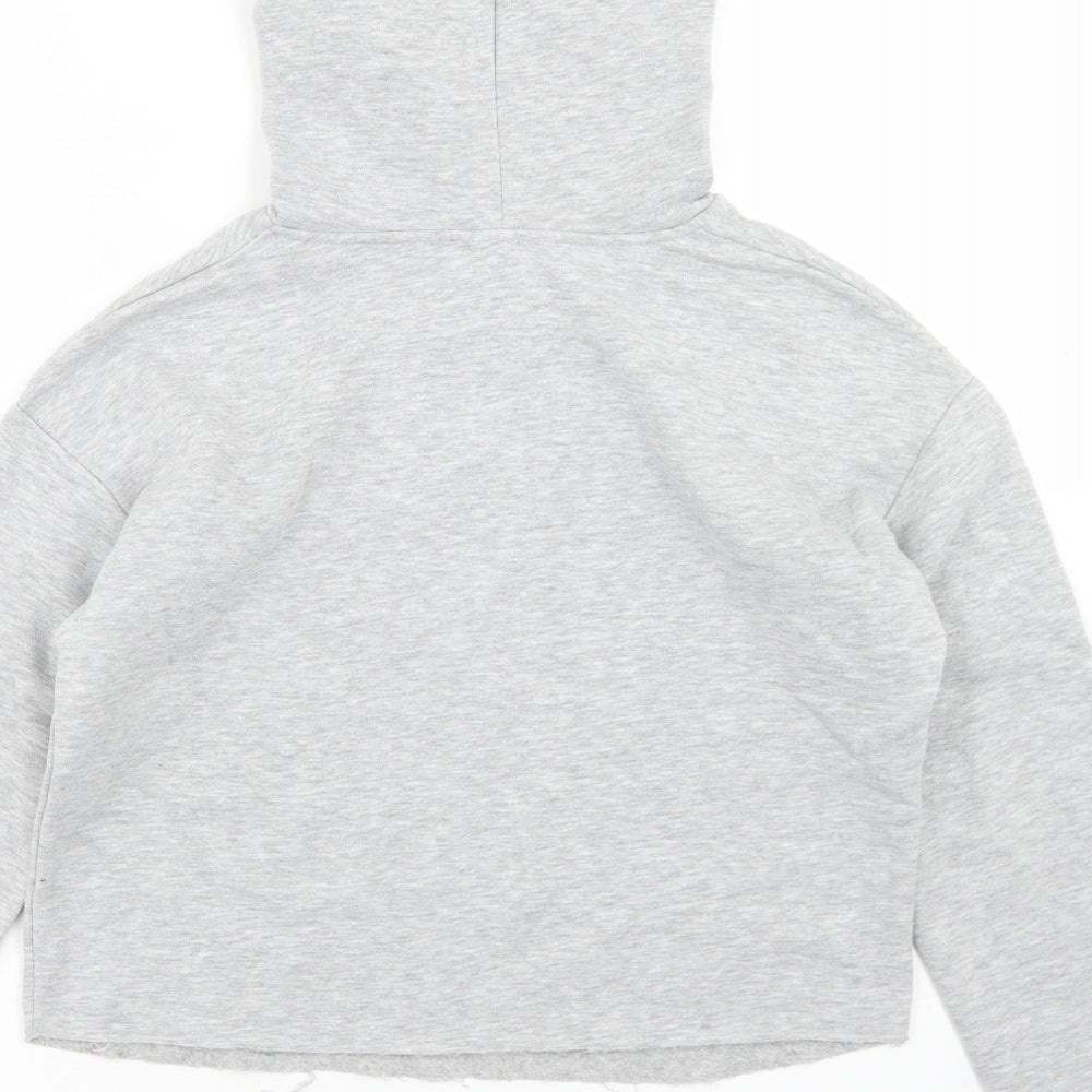 New Look Girls Grey Polyester Pullover Hoodie Size 12-13 Years - Cropped